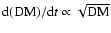 ${\rm d}({\rm DM})/{\rm d}t\propto \sqrt{\rm DM}$