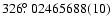 $326\hbox{$.\!\!^\circ$ }02465688(10)$