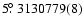 $5\hbox{$.\!\!^\circ$ }3130779(8)$