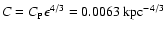 $C=C_{\rm
P}\epsilon^{4/3}=0.0063~{\rm kpc}^{-4/3}$