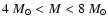 $4~M_\odot<M<8~M_\odot$