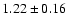 $ 1.22\pm0.16$