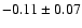$-0.11\pm0.07$