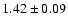 $ 1.42\pm0.09$