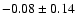 $-0.08\pm0.14$