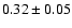 $ 0.32\pm0.05$