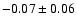 $-0.07\pm0.06$