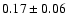 $ 0.17\pm0.06$