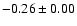 $-0.26\pm0.00$