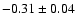 $-0.31\pm0.04$
