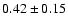 $ 0.42\pm0.15$