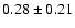 $ 0.28\pm0.21$
