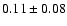 $ 0.11 \pm 0.08 $