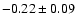 $ -0.22 \pm 0.09 $