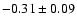 $ -0.31 \pm 0.09 $