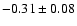 $ -0.31 \pm 0.08 $