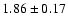 $ 1.86\pm0.17$