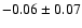 $ -0.06 \pm 0.07 $