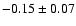 $ -0.15 \pm 0.07 $