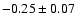 $ -0.25 \pm 0.07 $