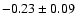 $ -0.23 \pm 0.09 $