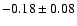 $ -0.18 \pm 0.08 $