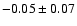 $ -0.05 \pm 0.07 $