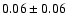 $ 0.06 \pm 0.06 $