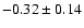 $ -0.32 \pm 0.14 $
