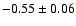 $ -0.55\pm0.06 $