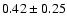 $0.42\pm0.25 $