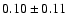 $ 0.10 \pm 0.11 $