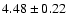 $ 4.48\pm0.22 $