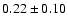 $ 0.22 \pm 0.10 $
