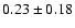 $ 0.23 \pm0.18$