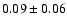 $ 0.09 \pm0.06$