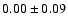 $ 0.00 \pm0.09$