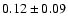 $ 0.12 \pm0.09$