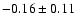 $ -0.16 \pm0.11 $