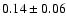 $ 0.14 \pm0.06 $