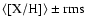 $\langle \rm [X/H]\rangle\pm rms$