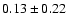 $0.13\pm0.22$