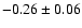 $-0.26\pm0.06$