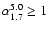 $\alpha_{1.7}^{5.0}\geq1$