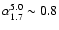 $\alpha_{1.7}^{5.0}\sim0.8$