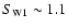 $S_{\rm W1}\sim1.1$