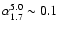 $\alpha_{1.7}^{5.0}\sim0.1$