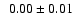 $~~0.00\pm0.01$