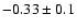 $-0.33\pm0.1$