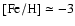 ${\rm [Fe/H]} \simeq -3$